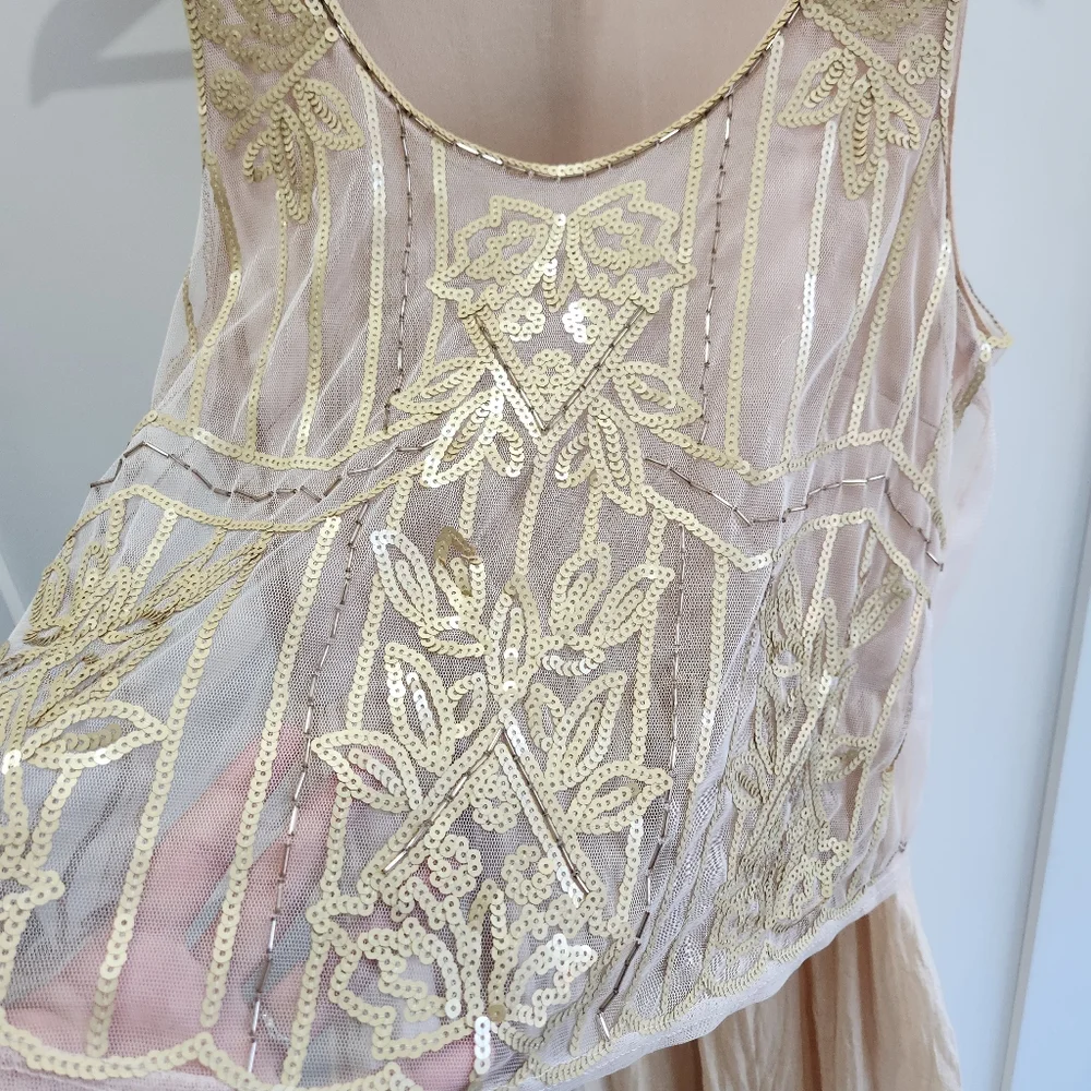 Anthropologie Ryu Maxi Sequin Boho Dress size Small - Picture 6 of 16